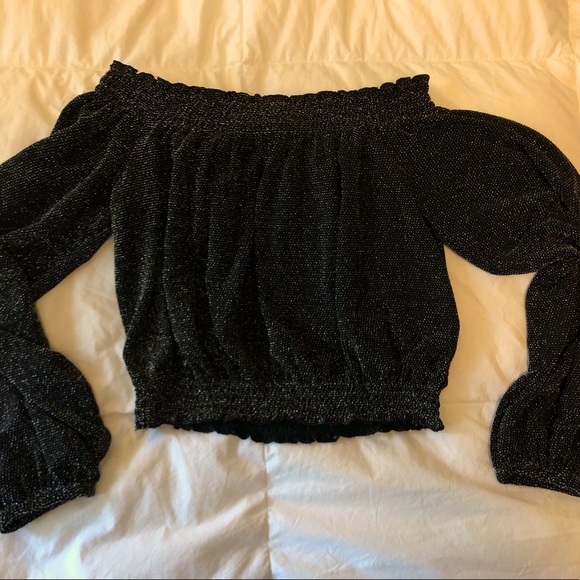H&M Divided Long Sleeve Off the Shoulder Crop Top - Picture 1 of 4